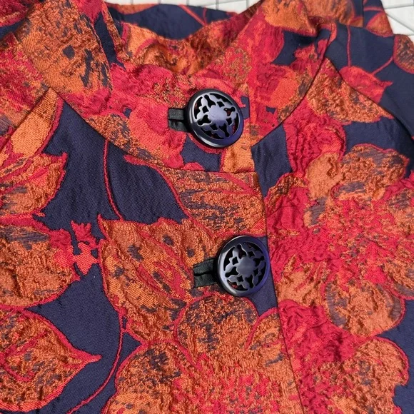 1960s Style Brocade Swing Jacket “Jackie O” Evening Coat • Mandarin Collar - Picture 15 of 15